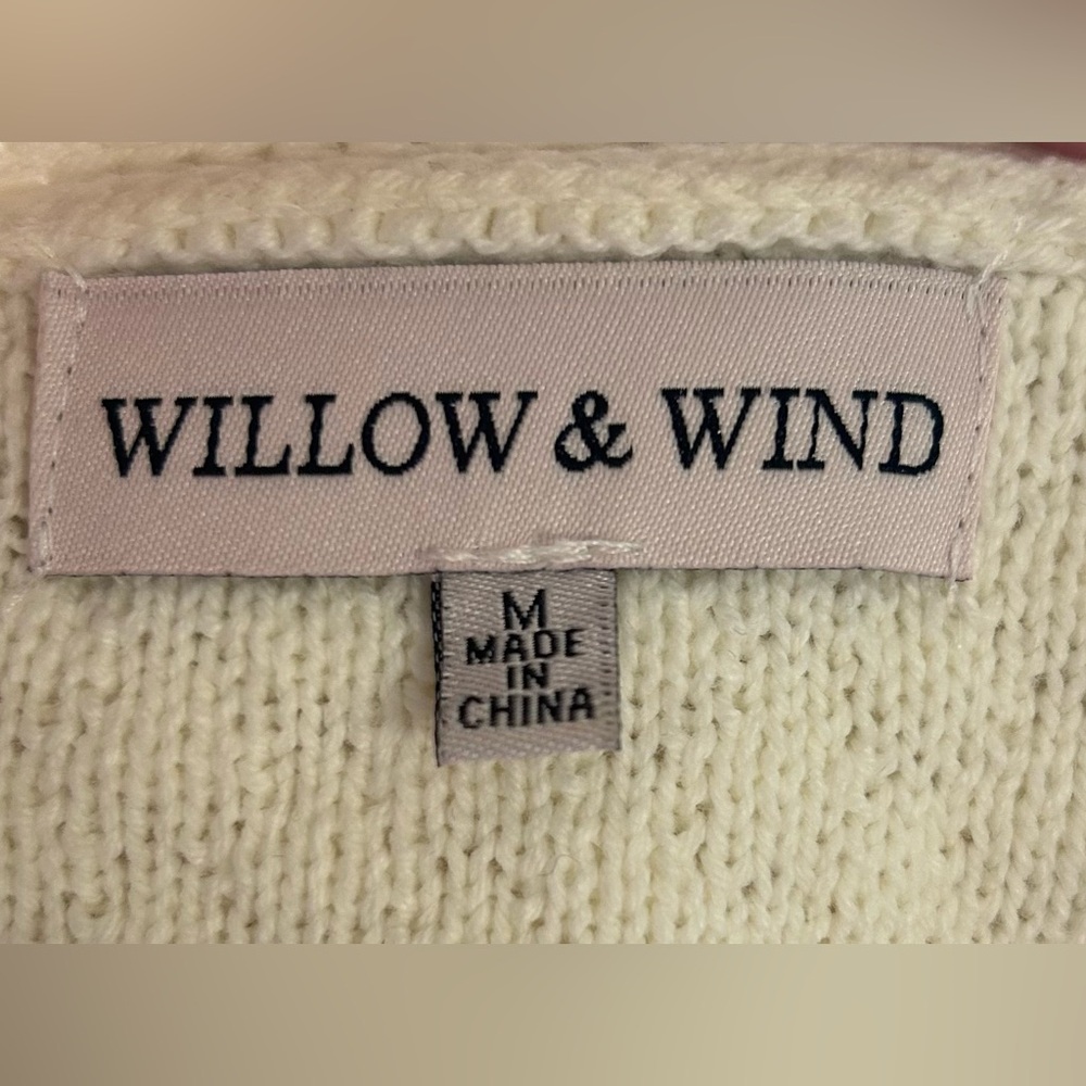 Willow & Wind Floral Flower Power Cropped Cardigan Sweater Women's Size Medium - Picture 6 of 6